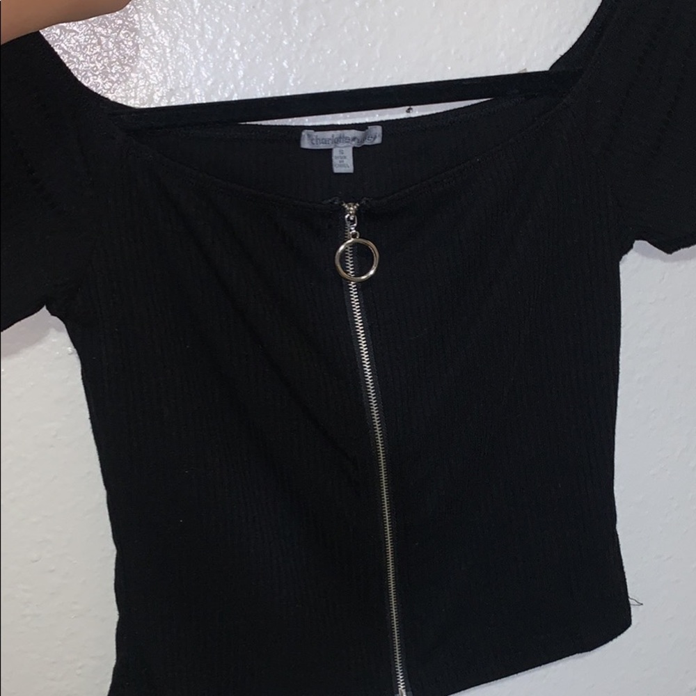 Black off the shoulder top